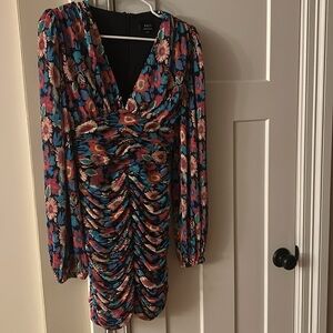 VICI Puff Long Sleeve Floral Mini Dress